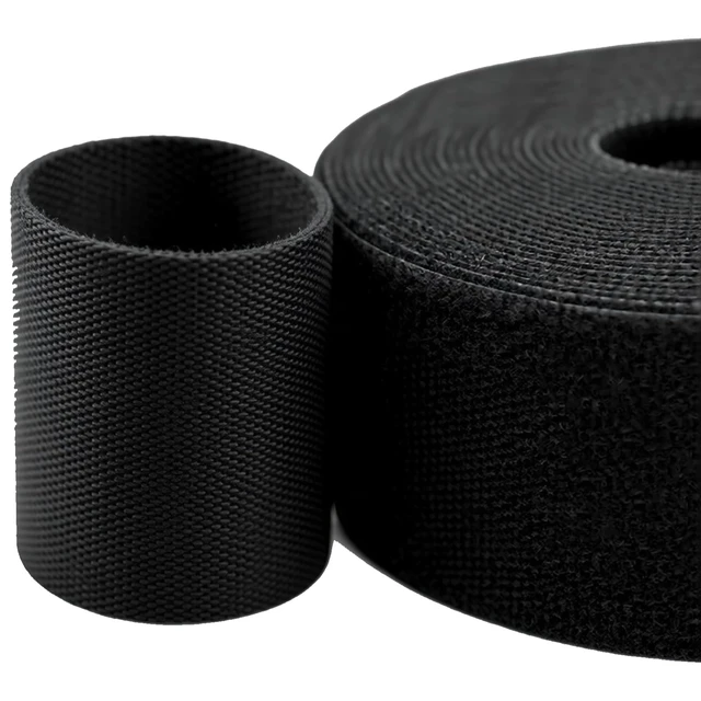 Main image of 8in x 16.4ft Black Heavy Duty Hook Loop Straps Cut to Length Double-Sided Self-gripping roll Reusable Cable Ties Cord Management for Secure Hold Bundle Suitable for Indoor and Outdoor Use