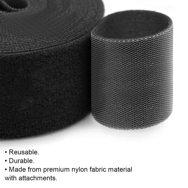 Alt view image 6 of 6 - 8in x 16.4ft Black Heavy Duty Hook Loop Straps Cut to Length Double-Sided Self-gripping roll Reusable Cable Ties Cord Management for Secure Hold Bundle Suitable for Indoor and Outdoor Use
