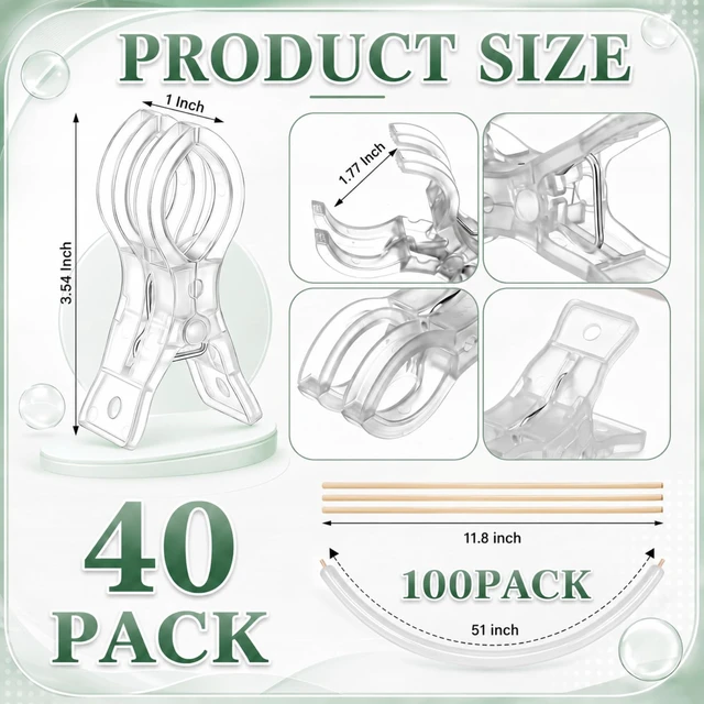 Alt view image 2 of 7 - 40 Pack 3.5 Inch Balloon Arch Clips 100 Pcs 260 Long Balloons Kit 3.5 Inch Large Heavy Duty Clip, Plastic Transparent, Clear 260 Long Balloons, For Arch Backdrop Garland, Long Twisting Decor