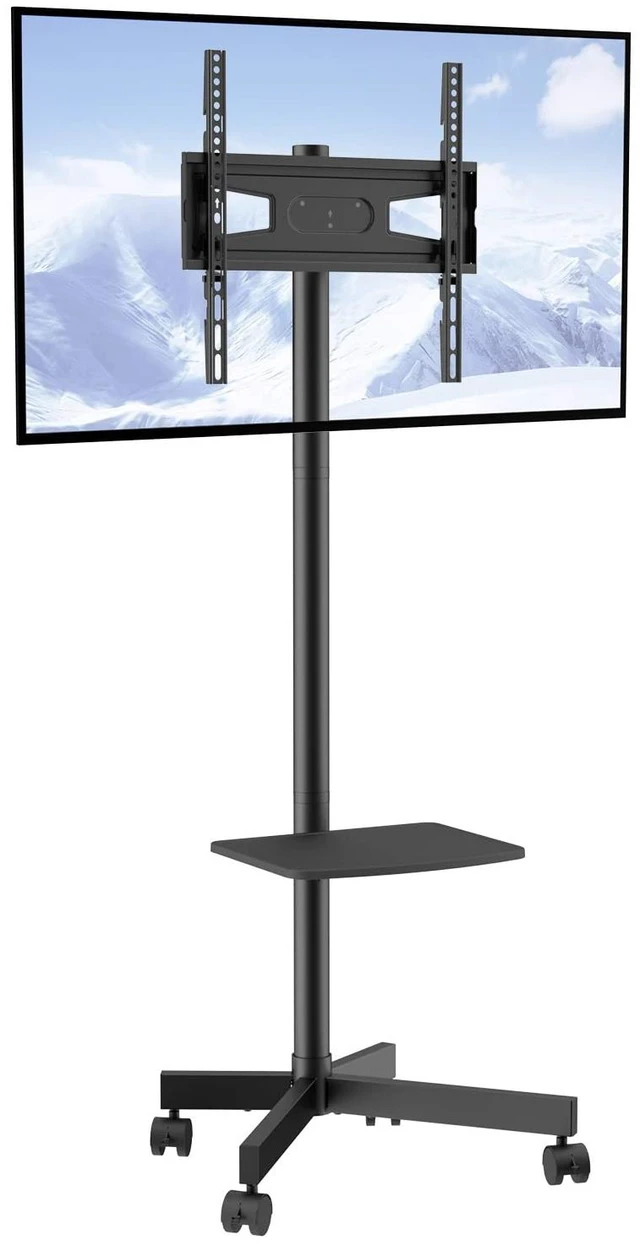 Main image of Mobile TV Stand, Mobile TV Cart for 23 to 60 inch TVs, Height Adjustable Portable TV Stand with Wheels, with A Tray for Audio-Visual Devices, Rolling TV Stand with Mount for Bedroom, Living Room
