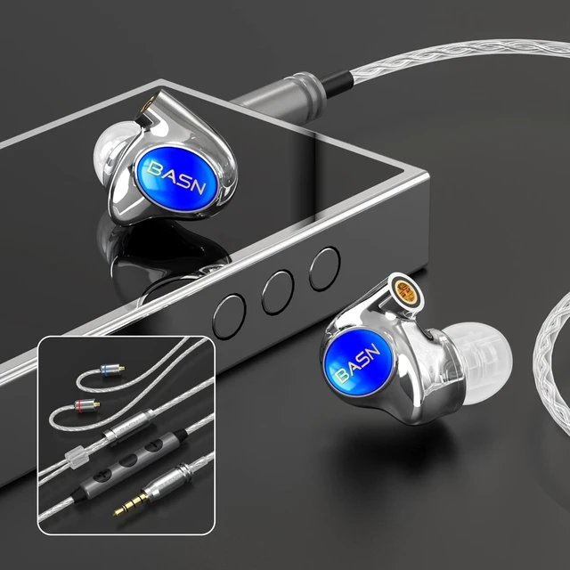Alt view image 5 of 7 - Metalen 4 Drivers in-Ear Monitor Headphones, Wired Earbuds, Sapphire 2BA+2DD Musicians Noise Isolating IEMs with Deep Bass, Two Detachable MMCX Cables with Case for Singers,Drummers,Bassists