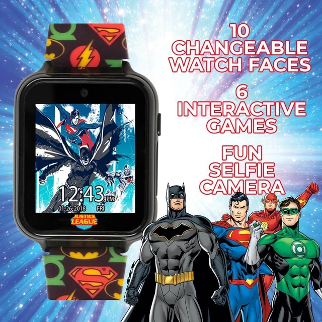 Alt view image 5 of 7 - Justice League Kids Interactive Smart Watch with Touchscreen, Camera, Games, Pedometer, Alarm Fun Learning Digital Watch for Boys & Girls Superhero-Themed Silicone Strap Fits Wrists 5.5-8