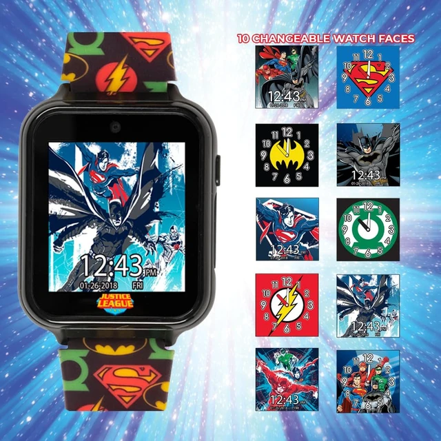 Alt view image 3 of 7 - Justice League Kids Interactive Smart Watch with Touchscreen, Camera, Games, Pedometer, Alarm Fun Learning Digital Watch for Boys & Girls Superhero-Themed Silicone Strap Fits Wrists 5.5-8