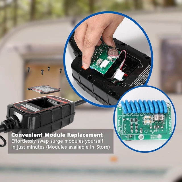 Alt view image 2 of 7 - Bluetooth Smart RV Surge Protector 30Amp EPO KWH Meter Rv Surge Protector Circuit Analyzer App Control, Auto-Reconnection, Built-in Buzzer, Replaceable Module UL Listed (RV Surge-50A)