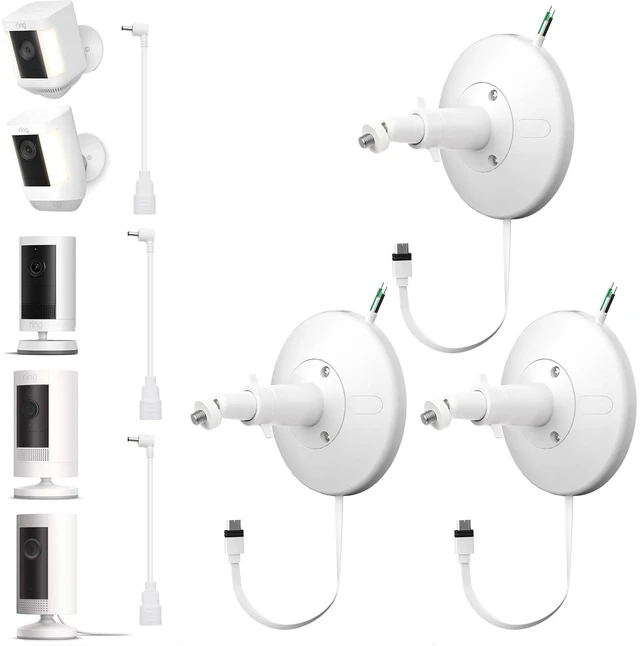 Main image of Hardwired Kit for Ring Cams (Outdoor Cam Plus, Stick Up Cam, Spotlight Cam Pro/Plus), IP67 Waterproof Design for Outdoor or Indoor Use,White-3Pack