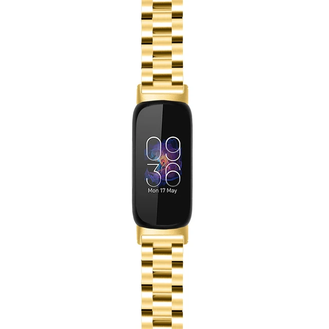 Alt view image 3 of 6 - Stainless Steel Band Compatible with Fitbit Inspire 3, Adjustable Metal Watch Bands BraceletsWristband Replacement for Women Men (Gold)