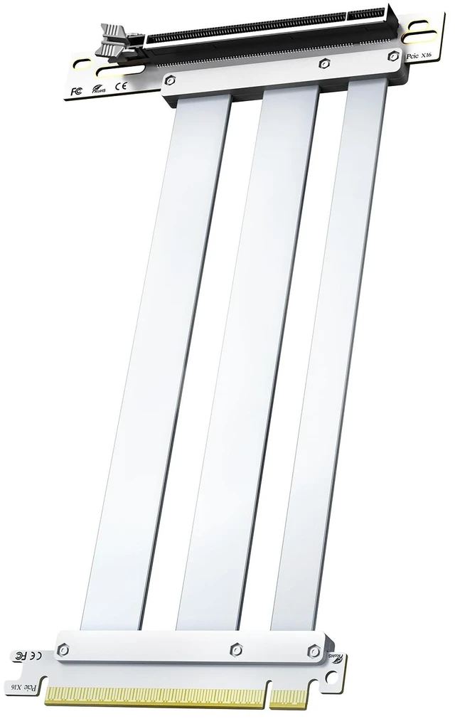 Main image of PCIE 5.0 Riser Cable Vertical GPU Mount x16 128GB/s RTX 5090/5080 180mm Flexible 90°/180° Bend, Gold Plated Pins, 29AWG EMI Shield, Near Zero Signal Loss, 6 Layer PCB, RTX 4090/5070 9070XT