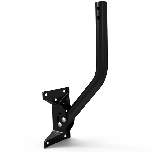 Main image of Antenna Mount J-Pipe 1.25x16.5in for Antenna, Weather Station Heavy-Duty 1.5mm Steel Mast, 2mm Bracket, Reversible 180° Pivot Lock fit Wall/Eave/Roof, Hardware Included, Powder-Coated