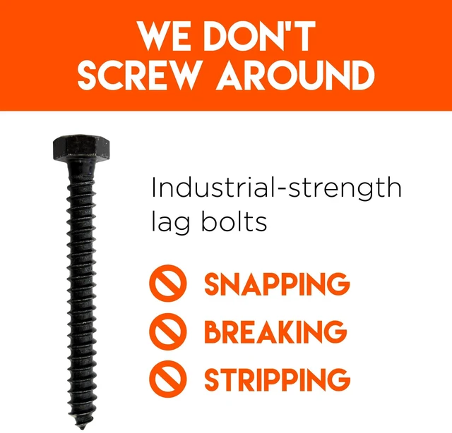 Alt view image 6 of 7 - Lag Bolt Kit for Mounting A TV Into Wood Or Concrete - Includes Heavy Duty Bolts, Fischer Concrete Anchors and 2 Drill Bits