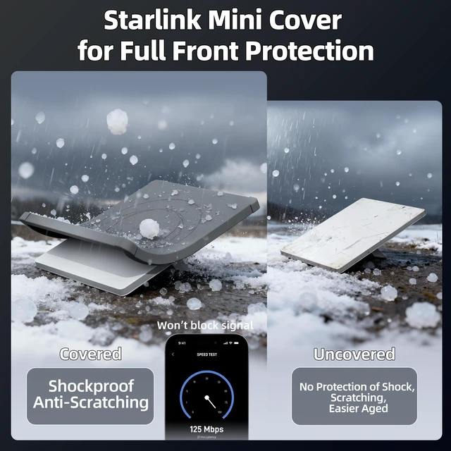 Alt view image 2 of 6 - Starlink Mini Cover, Starlink Mini Protective Cover Liquid Silicone Sleeve Accessories for Camping Outdoor Protector from Scratching Hailstone Grey