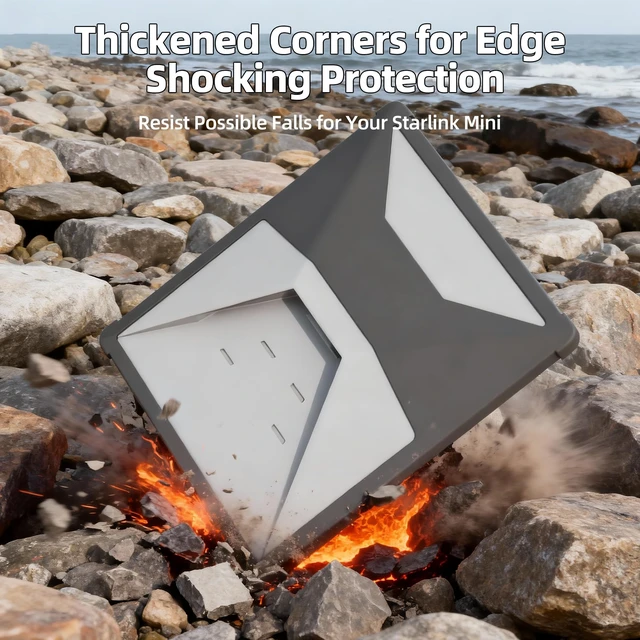 Alt view image 4 of 6 - Starlink Mini Cover, Starlink Mini Protective Cover Liquid Silicone Sleeve Accessories for Camping Outdoor Protector from Scratching Hailstone Grey