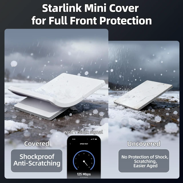 Alt view image 2 of 6 - White Starlink Mini Cover, Starlink Mini Protective Cover Liquid Silicone Sleeve Accessories for Camping Outdoor Protector from Scratching Hailstone