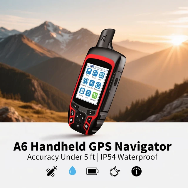 Alt view image 2 of 7 - A6 Handheld GPS for Hiking,Multi GNSS Support,Rugged Navigator Compact GPS with 2.4" Color Screen, 20 Hours Battery Life for Hiking and All Outdoor Activities