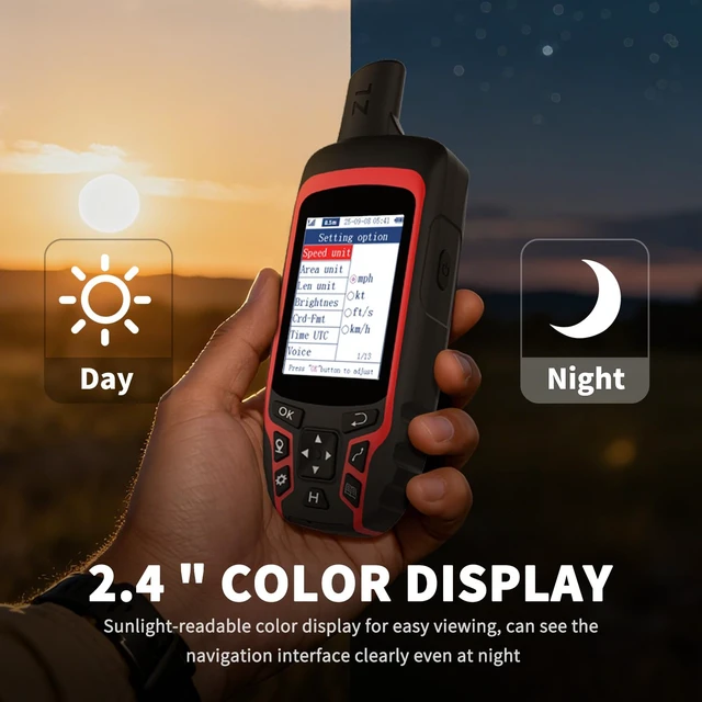 Alt view image 6 of 7 - A6 Handheld GPS for Hiking,Multi GNSS Support,Rugged Navigator Compact GPS with 2.4" Color Screen, 20 Hours Battery Life for Hiking and All Outdoor Activities