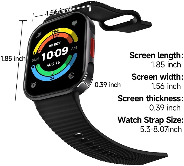 Alt view image 2 of 7 - REDMI Watch 6 Lite Smart Watch Black 1.96" AMOLED 1500 nits AOD, BT calling, 18-day battery, 5 ATM, 150+ sport modes, 9.9 mm slim