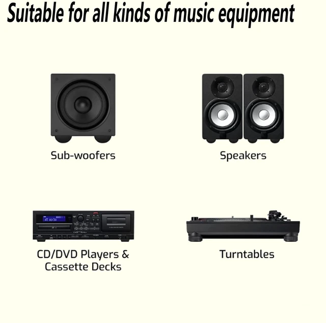 Alt view image 6 of 6 - Audiophile Speaker Isolation Spikes Aluminum Record Player Shock Absorber Speaker Floor Protector Mat Adjustable Subwoofer Anti Vibration Pads Non-Slip LP Vinyl Record Player Base