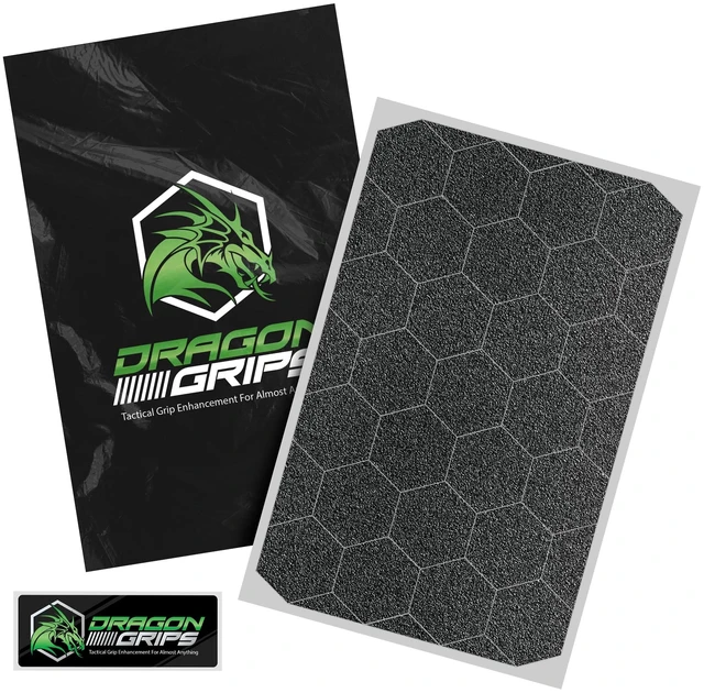 Main image of Black Rubber Grip Tape - 25 Precut 1" Hex Griptape Stickers (Pack of 1), Non-Slip Adhesive for Cell Phones, Controllers, Guns, and Mouse Grip Tape, Rubberized Durable Texture, Made in USA