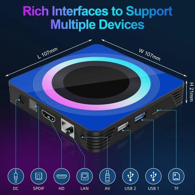 Alt view image 7 of 7 - 2026 Android 13.0 TV Box,4GB RAM 32GB ROM with RK3528 Dual-Band Wifi6 2.4GHz/5GHz Wi-Fi6 and 100M Ethernet,Bluetooth 5.0 and USB3.0,8K@30fps decoding,Quad-Core 64bit Cortex-A53
