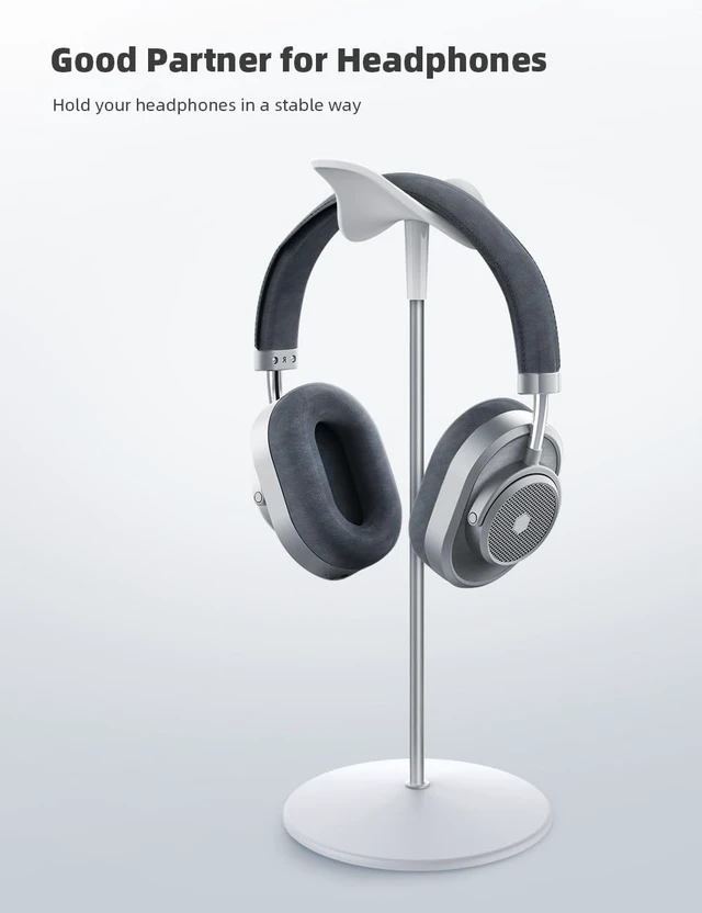 Alt view image 2 of 7 - Headphone Stand Desktop Headset Holder, Elegant Earphone Stand Unique Appearance Design, Ultra Sturdy, Multi-Scenario Use for All Headset like Airpods Max, HyperX, Beats, Senn heiser