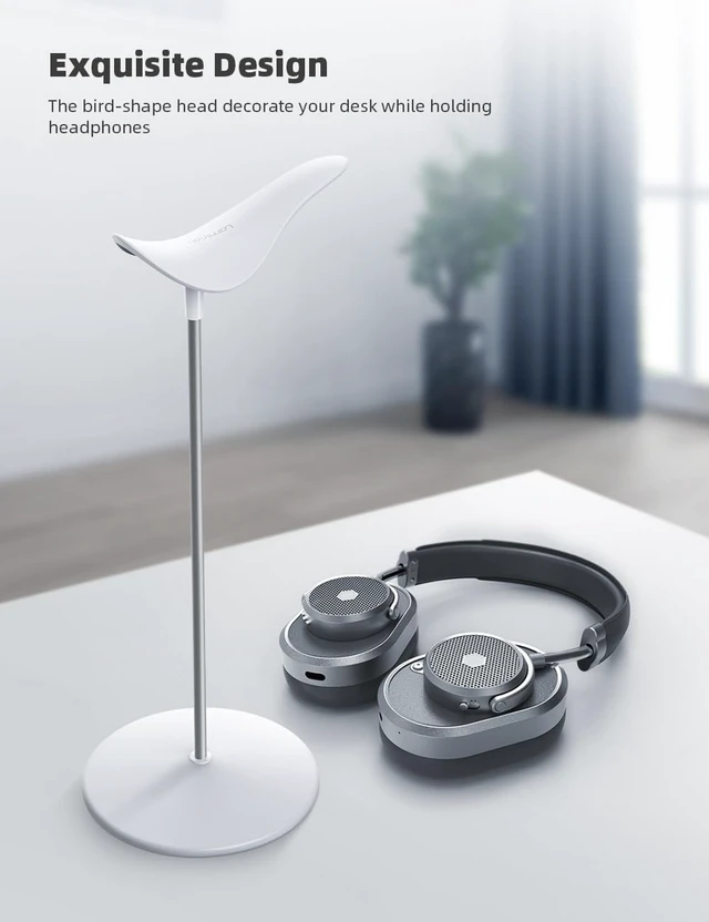 Alt view image 3 of 7 - Headphone Stand Desktop Headset Holder, Elegant Earphone Stand Unique Appearance Design, Ultra Sturdy, Multi-Scenario Use for All Headset like Airpods Max, HyperX, Beats, Senn heiser