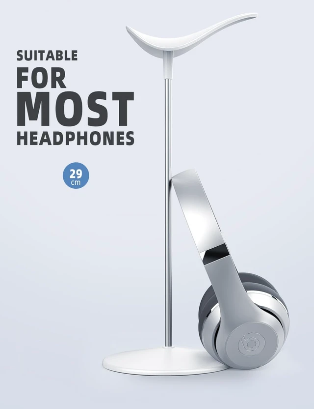Alt view image 7 of 7 - Headphone Stand Desktop Headset Holder, Elegant Earphone Stand Unique Appearance Design, Ultra Sturdy, Multi-Scenario Use for All Headset like Airpods Max, HyperX, Beats, Senn heiser