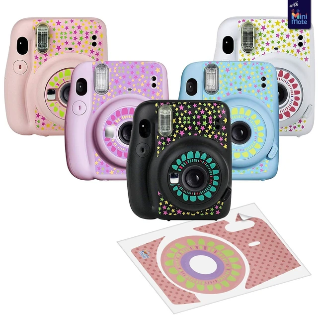 Alt view image 4 of 7 - Instax Mini 11 Instant Camera Sky Blue + MiniMate Accessories Bundle + Fuji Instax Film Value Pack (40 Sheets) Accessories Bundle, Color Filters, Album, Frames