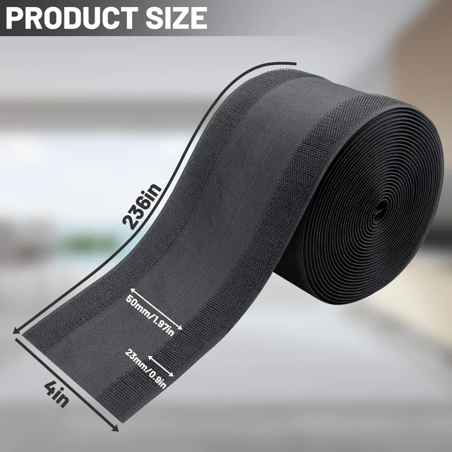 Alt view image 2 of 7 - Carpet Cord Cover Carpet Cable Management Under Desk Cable Grip Strip Black Hook and Loop Tape Cable Polyester Cover Protect Cables to Prevent Tripping Over Wires for Homes & Office (20ft)