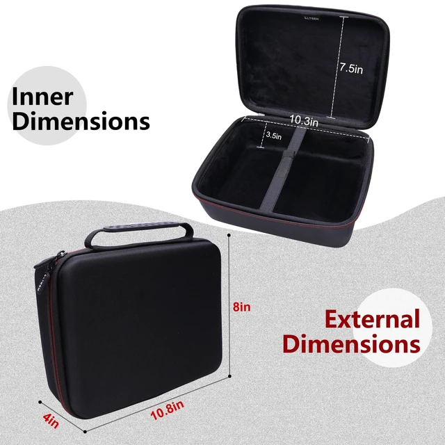 Alt view image 2 of 7 - LTGEM Hard Case for Mini Projector Carrying Bag, Inside: 10.3"x7.5"x3.5" Fits ELEPHAS Mini Projector Upgraded and Most Mini Projectors, Case Only