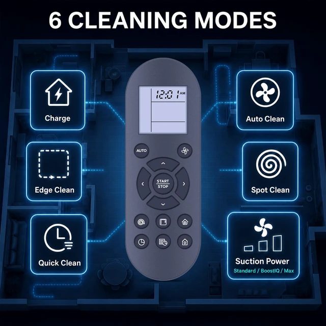 Alt view image 4 of 7 - Replacement Remote Control for Eufy RoboVac 11S, 11S Plus, 12, 15T and 30 No setup required; 40-ft IR range with 180° control. Fits select RoboVac models. Requires 2 AAA batteries, not included