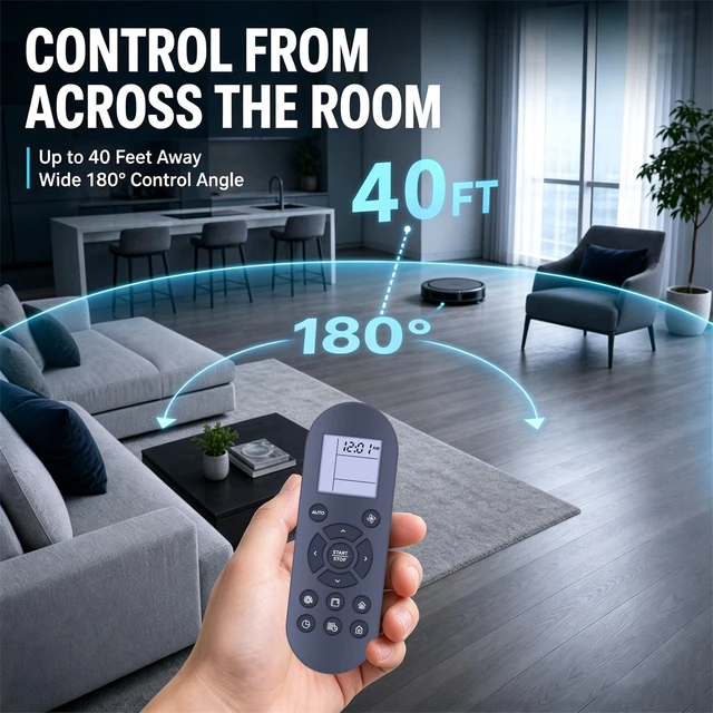 Alt view image 5 of 7 - Replacement Remote Control for Eufy RoboVac 11S, 11S Plus, 12, 15T and 30 No setup required; 40-ft IR range with 180° control. Fits select RoboVac models. Requires 2 AAA batteries, not included
