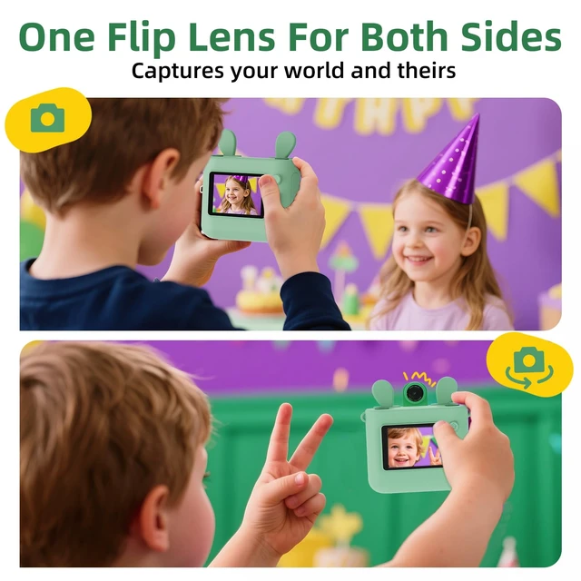 Alt view image 4 of 7 - Kids Instant Print Camera for Boys and Girls 1080P HD Toddler Digital Camera with 3 Rolls Print Paper&32G Card, Christmas Birthday Gift Toys for Age 3-16 Kids Portable Travel Digital Camera Toy