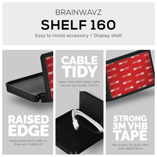 Alt view image 5 of 7 - Drill Free Wall Mount Shelf for Security Cameras, Baby Monitors, Speakers & More, Universal Holder, Strong Adheasive, Easy to Install, No Mess, Screwless (Black)
