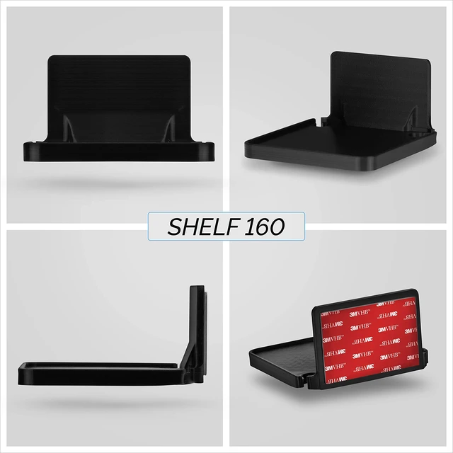 Alt view image 7 of 7 - Drill Free Wall Mount Shelf for Security Cameras, Baby Monitors, Speakers & More, Universal Holder, Strong Adheasive, Easy to Install, No Mess, Screwless (Black)
