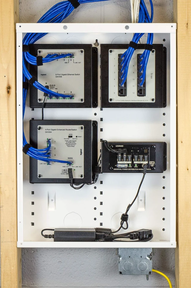 Alt view image 2 of 7 - Legrand - OnQ 8 Port Cat 5e Network Interface Module, RJ45 Network Switch, High-Density Mini Patch Panel, Keystone Ports Labeled 1 Through 12, Grey, AC1014