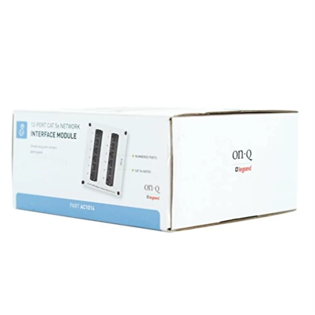 Alt view image 4 of 7 - Legrand - OnQ 8 Port Cat 5e Network Interface Module, RJ45 Network Switch, High-Density Mini Patch Panel, Keystone Ports Labeled 1 Through 12, Grey, AC1014