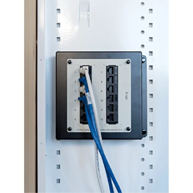 Alt view image 6 of 7 - Legrand - OnQ 8 Port Cat 5e Network Interface Module, RJ45 Network Switch, High-Density Mini Patch Panel, Keystone Ports Labeled 1 Through 12, Grey, AC1014