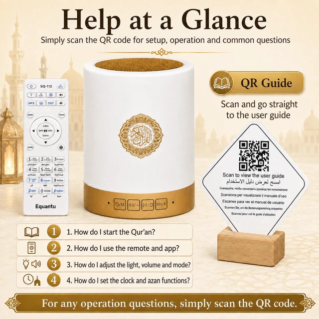 Alt view image 4 of 7 - Quran Touch Lamp with APP Control, Bluetooth Quran Speaker with Remote, 16 Reciters & 16 Languages, RGB LED Night Light, Islamic Speaker for Ramadan Eid Muslim Gifts