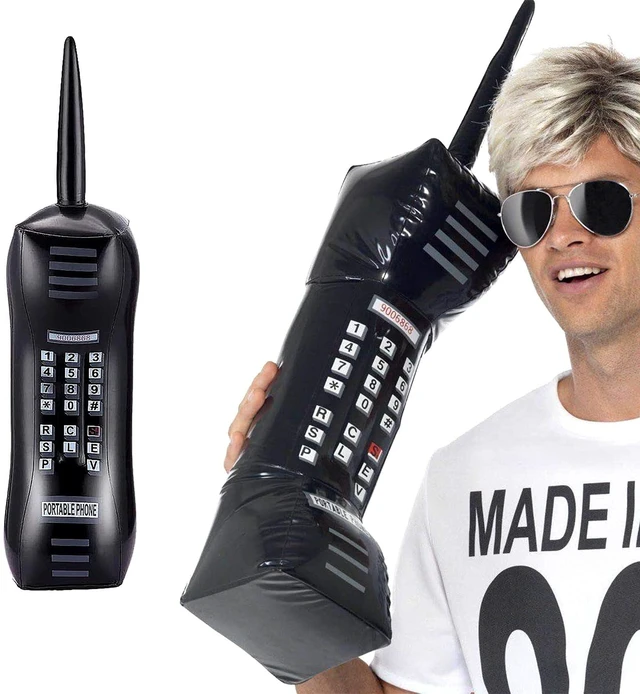 Alt view image 7 of 7 - 5 Pcs Inflatable Mobile Phone Props Inflatable Radio Boombox 80s 90s Theme Party Supplies, Halloween Decor, Inflatable Disco Ball Guitar Props, Hip Hop Decorations
