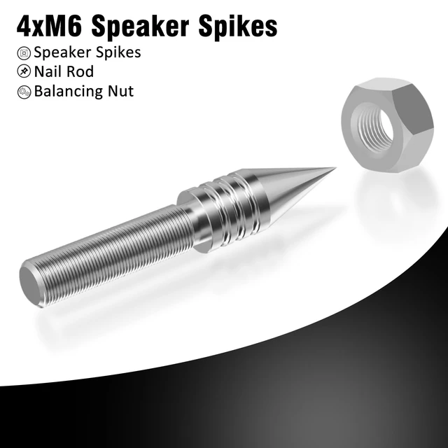 Alt view image 4 of 7 - 4Pcs Speaker Spikes Stainless Steel Load 400KG(M6) HiFi Speaker Anti-Vibration Spikes Isolation Spikes Stand Foot for Speaker, Subwoofer, Amplifier, CD DVD Player