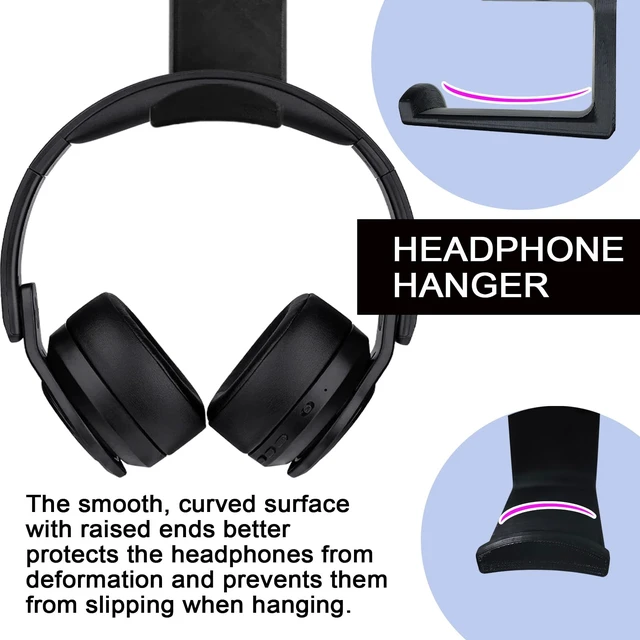 Alt view image 4 of 7 - Under Desk Headphone Hanger Stand for SteelSeries Arctis Nova Pro Wireless Base Station with DockArctis Pro Wireless NOVA Headphone Hanger Stand
