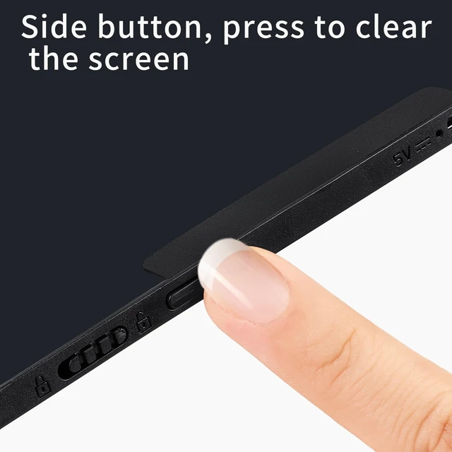 Alt view image 6 of 7 - 12in Rechargeable LCD Writing Tablet, Bezel-Free Type-C Digital Notepad for Adults Ultra-Slim Lightweight Fine Lines No Palm Marks Office Home School Reusable
