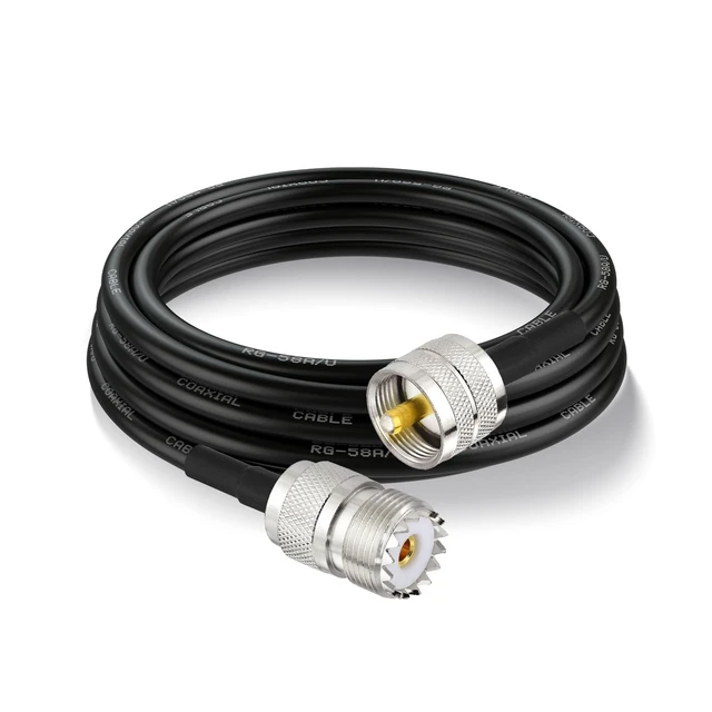 Alt view image 6 of 7 - PL-259 UHF CB Coax Cable 10ft RG58 PL259 to SO239 SWR Meter Cable UHF Male to Female 50 Ohm Low Loss Extension for CB Radio Antenna Switch Antenna Analyzer Dummy Load etc