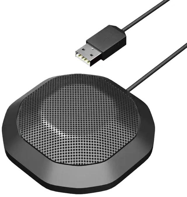 Main image of 360° Computer Microphone for PC, USB Conference PC Mic, Noise-Canceling Technology, Recording, Skype, Online Class, Court Reporter, Plug & Play, Compatible with Windows/PC/Desktop/Laptop