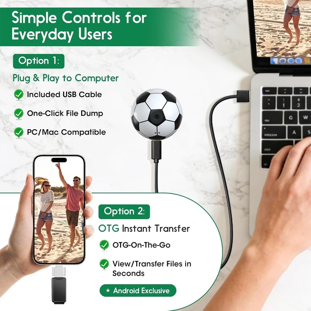 Alt view image 6 of 7 - 2026 Mini Keychain Ball Camera - 1080P FHD Tiny Digital Cameras with 16GB Card, 0.96" Screen & 12 Filters, Funny Compact Micro Pocket Cam Gift for Sports Fans,Kids,Birthdays,Party