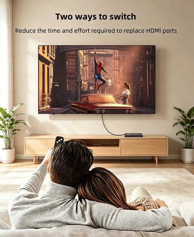 Alt view image 5 of 6 - HDMI 2.0 Switch, 4K@60Hz HDMI Splitter Switcher 3 in 1 Out, Aluminum HDMI 2.0 Switch Box Hub for 3D, HDCP2.2, HDR, Compatible with B0X, PS5/4/3,Fire Stick,Roku,Blu-Ray Player