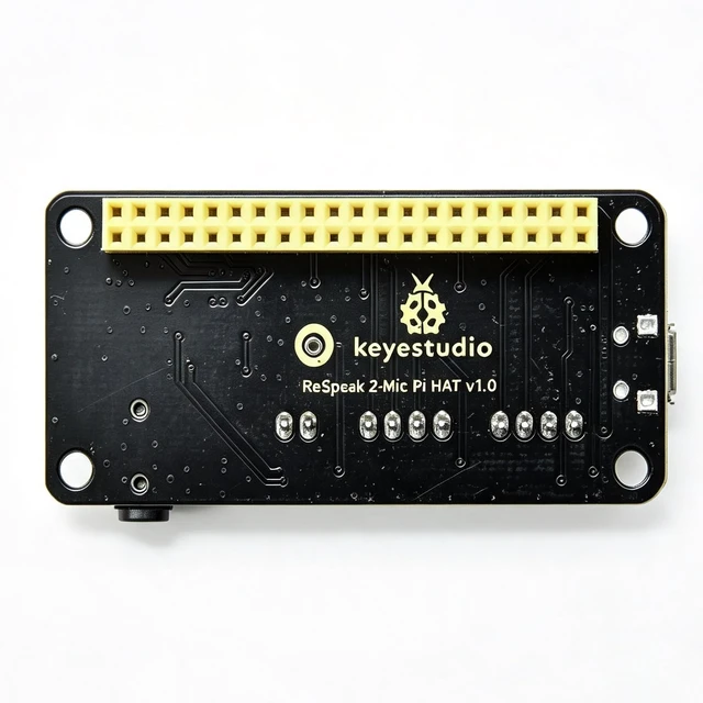 Alt view image 6 of 6 - ReSpeaker 2-Mic Pi HAT V1.0 for Raspberry Pi 4/4B, Raspberry Pi 3 3B+/2 2B