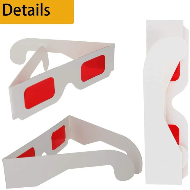 Alt view image 2 of 5 - 20 Pcs Red 3D Glasses Paper red-red 3D Movie Glasses Secret Reveal Red Lenses 3D Glasses 3D Viewing Decoder Glasses