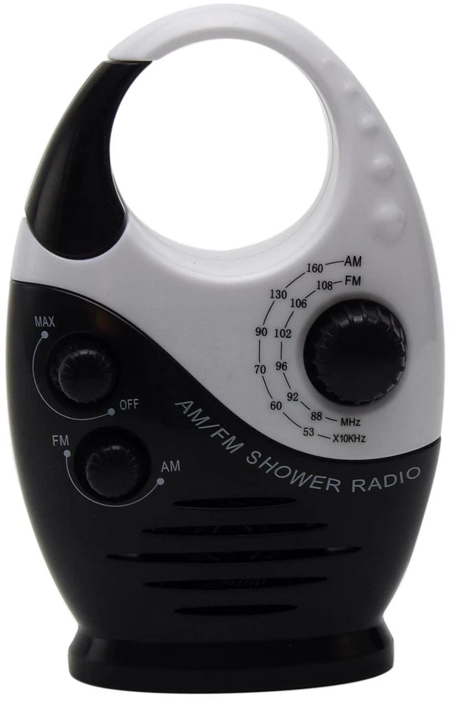Main image of Shower Radio, Waterproof Shower Radio, 1Pc Adjustable Volume Shower AM FM Button Speaker Portable Waterproof Speaker Bathroom Shower Speakers Wireless Radio with Top Handle.(Black)