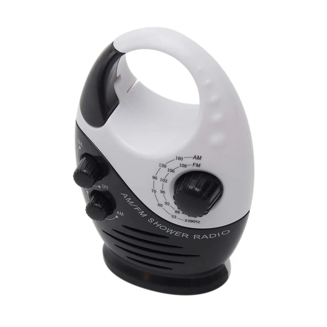 Alt view image 7 of 7 - Shower Radio, Waterproof Shower Radio, 1Pc Adjustable Volume Shower AM FM Button Speaker Portable Waterproof Speaker Bathroom Shower Speakers Wireless Radio with Top Handle.(Black)