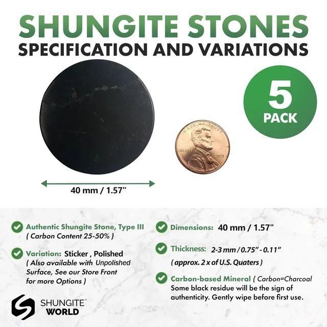 Alt view image 2 of 7 - 5 pcs Authentic Stickers Polished 40 mm / 1.57" Genuine Healing Energy Stone Protection Plate for Cell Phone Case Tablet Laptop Computer Noble Gemstone Protector Crystal